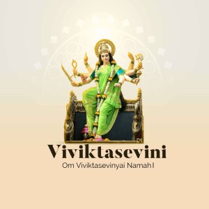 Image of Goddess Viviktasevini with multiple arms and a serene expression