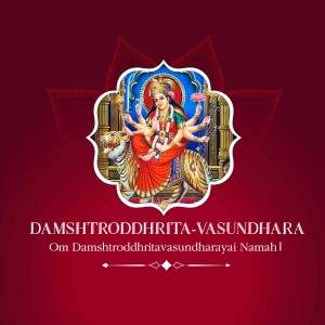 Image of Goddess Damstrodhdhita-Vasundhara riding a lion