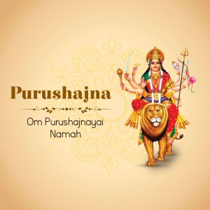 Image of Goddess Purushajna riding a lion