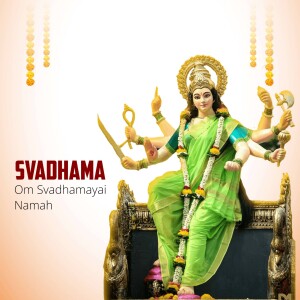 Image of Goddess Svadhama with multiple arms and traditional attire