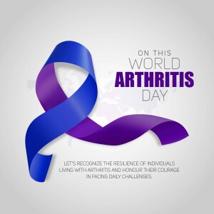 Purple and blue ribbon for World Arthritis Day