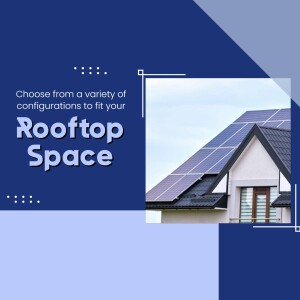 Image of a house with rooftop solar panels and text promoting rooftop space configurations.