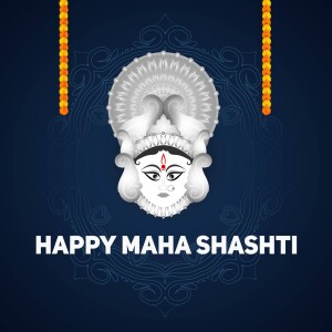Illustration of Goddess Durga for Maha Sashthi