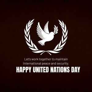 United Nations Day emblem with a dove and olive branch