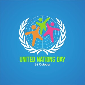United Nations Day logo with figures and text