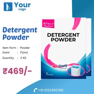 Image of Downy detergent powder packaging with price and details.