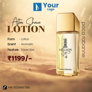 Paco Rabanne Million After Shave Lotion product advertisement with price and details.