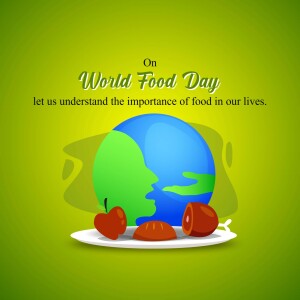 World Food Day illustration with Earth and food