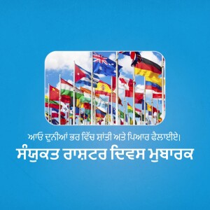 A collection of international flags with text in Punjabi