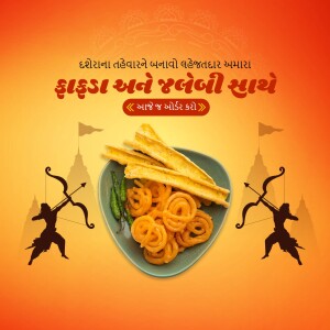 Dussehra festive food with traditional decorations