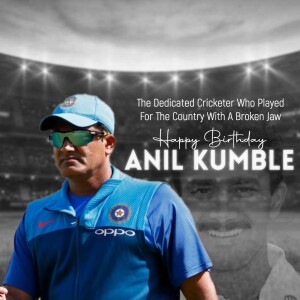 Anil Kumble in Indian cricket jersey with a birthday message