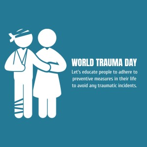 Illustration depicting support and injury awareness for World Trauma Day.