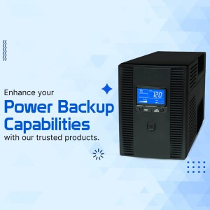 Black UPS power backup device with digital display