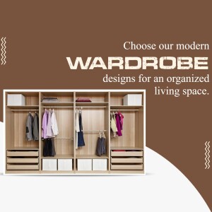 Image of a modern, light wood wardrobe with clothes and storage boxes inside.
