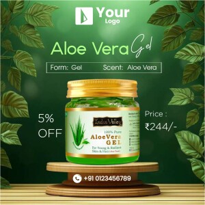 Aloe Vera Gel product advertisement with discount offer