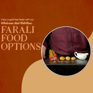 Image of Farali food options with a person holding a tray.