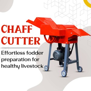 Red Chaff Cutter Machine with Effortless Fodder Preparation Text