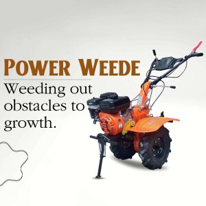 Orange and black power weeder for agricultural use