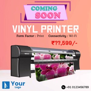 Advertisement for a new vinyl printer with price and features.