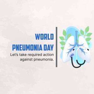 World Pneumonia Day illustration with lungs and stethoscope
