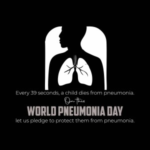 Silhouette of a person with lungs visible, promoting World Pneumonia Day