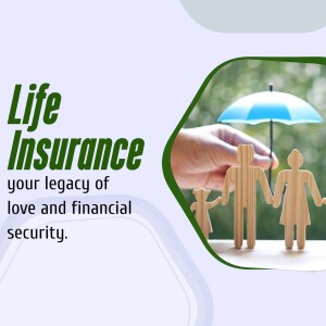 Life insurance concept with family figures under an umbrella