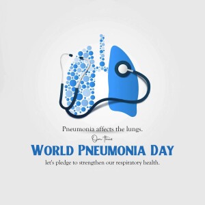 Illustration of lungs with a stethoscope for World Pneumonia Day