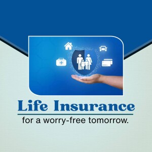 Image depicting life insurance coverage with icons representing home, car, health, and family protection.