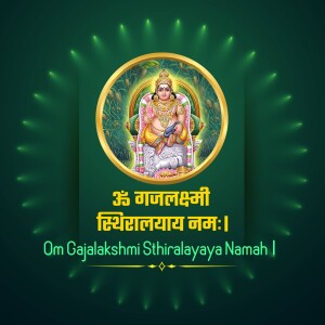 Image of Goddess Gajalakshmi with mantra