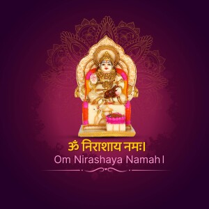 Image of Goddess Nirashaya with text 'Om Nirashaya Namah'