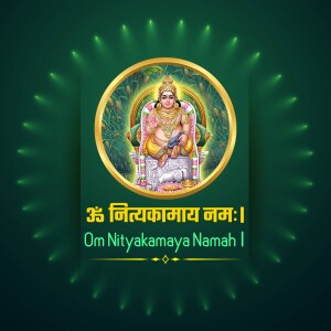 Digital art of Lord Nityakamaya with mantra
