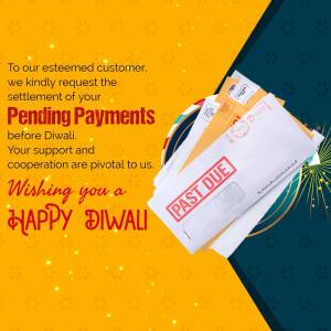 Diwali Payment Reminder Business Poster For Threads