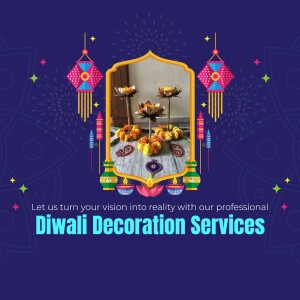 Diwali decoration with flowers and lanterns