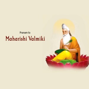 Image of Maharishi Valmiki seated on a lotus flower