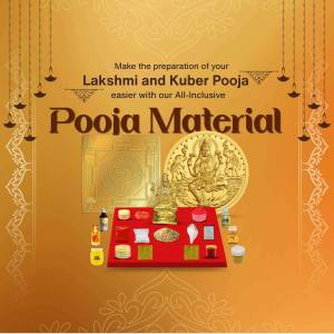 Image showcasing Lakshmi and Kuber Pooja materials for a prosperous celebration.
