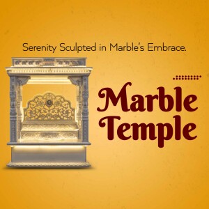 Image of a marble temple with intricate carvings and golden accents.