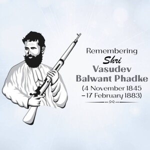 Portrait of Vasudev Balwant Phadke holding a rifle