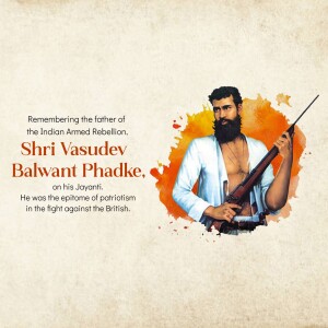 Portrait of Shri Vasudev Balwant Phadke, a key figure in the Indian Armed Rebellion.