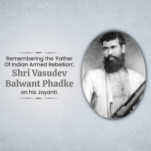 Portrait of Shri Vasudev Balwant Phadke, a key figure in the Indian Armed Rebellion