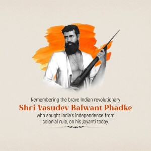 Portrait of Shri Vasudev Balwant Phadke, an Indian revolutionary