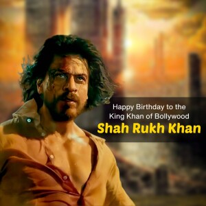 Shah Rukh Khan birthday poster with a Pathaan look