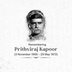 Remembering Prithviraj Kapoor Business Poster For Instagram