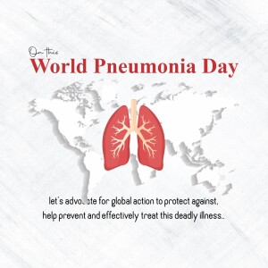 World Pneumonia Day graphic with lungs and world map