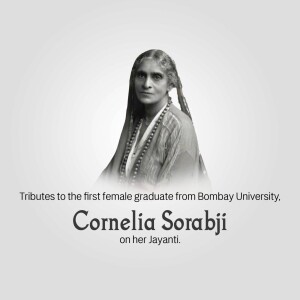 Black and white portrait of Cornelia Sorabji, the first female graduate from Bombay University.