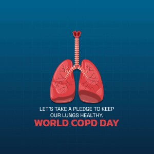 Illustration of human lungs with text promoting World COPD Day and lung health.