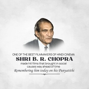 Portrait of B. R. Chopra, a renowned Indian filmmaker