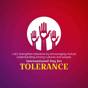 Hands reaching up towards a heart within a circle, promoting tolerance and understanding.