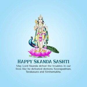 Image of Lord Skanda (Murugan) celebrating Skanda Sashti