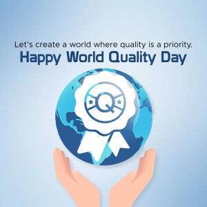 World Quality Day graphic with globe and hands