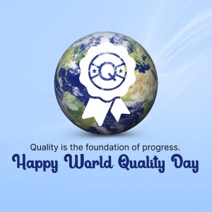 World Quality Day celebration with Earth and quality badge